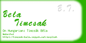 bela timcsak business card