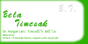 bela timcsak business card